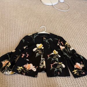 Zara Black Floral Blazer